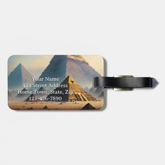 Explorer Egypt Archeology Wanderlust Bagagelabel (Achterkant horizontaal)