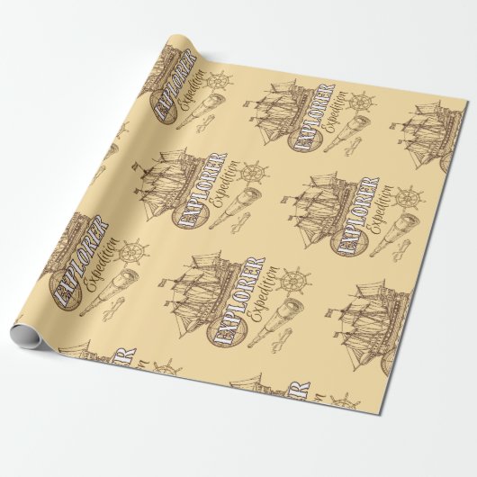Explorer Expedition Cadeaupapier (Uitgerold)