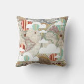  Explorer Hot Air-ballonnen Wereldkaart naam Kussen (Achterkant)