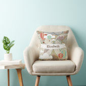  Explorer Hot Air-ballonnen Wereldkaart naam Kussen (Stoel)