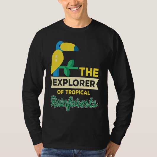 Explorer Of Rainforest Tropical Parrot Nature T-shirt (Voorkant)
