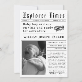 Explorer Times Geboorteaankondiging Pasgeborene Aankondiging