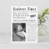 Explorer Times Newborn Birth Aankondiging (Staand voorkant)