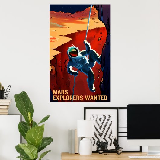 "Explorers Gezochte" Mars-rekrutering Poster (Thuiskantoor)