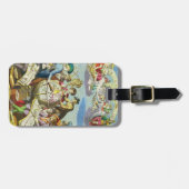  Explorers met de Kaart van het Antiek Wereldbol,  Bagagelabel (Voorkant horizontaal)