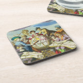  Explorers met de Kaart van het Antiek Wereldbol,  Bier Onderzetter (Linkerzijde)