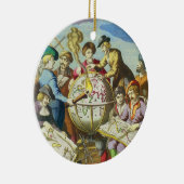  Explorers met de Kaart van het Antiek Wereldbol,  Keramisch Ornament (Rechts)