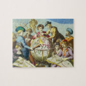  Explorers met de Kaart van het Antiek Wereldbol,  Legpuzzel (Horizontaal)