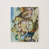  Explorers met de Kaart van het Antiek Wereldbol,  Legpuzzel (Verticaal)