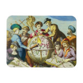  Explorers met de Kaart van het Antiek Wereldbol,  Magneet (Horizontaal)