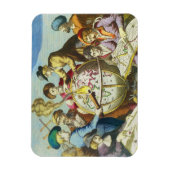  Explorers met de Kaart van het Antiek Wereldbol,  Magneet (Verticaal)