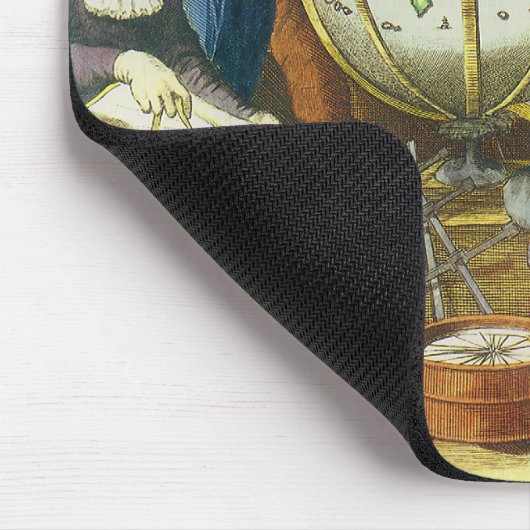  Explorers met de Kaart van het Antiek Wereldbol,  Muismat (Hoek)