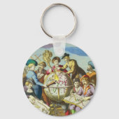Explorers met de Kaart van het Antiek Wereldbol,  Sleutelhanger (Achterkant)