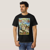  Explorers met de Kaart van het Antiek Wereldbol,  T-shirt (Voorkant volledig)