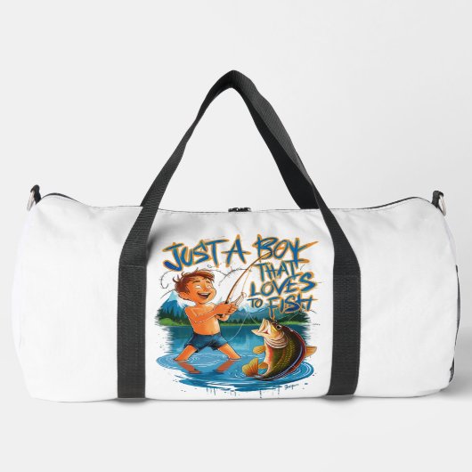 Exploring Nature: Boy Fishing With a Big Catch Plunjezak (Voorkant)