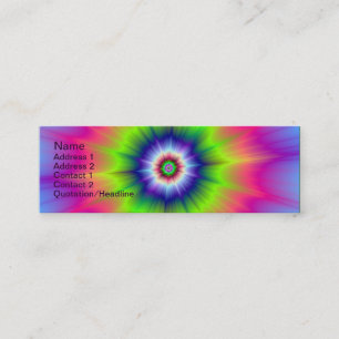 Explosie in blauwe groene en roze Kaart Mini Visitekaartje