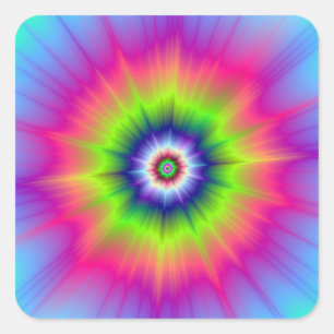 Explosie in blauwe groene en roze Sticker
