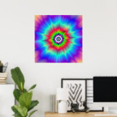 Explosie in Blue Red Green en Violet Poster (Thuiskantoor)