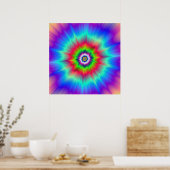 Explosie in Blue Red Green en Violet Poster (Keuken)