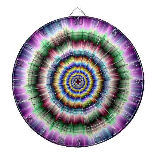 Explosie in Violet Green en Blue Dartboard Dartbord (Voorkant)