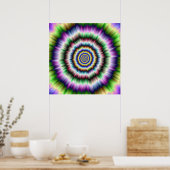 Explosie in Violet Green en Blue Poster (Keuken)