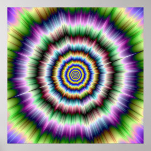 Explosie in Violet Green en Blue Poster