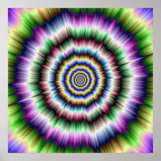Explosie in Violet Green en Blue Poster (Voorkant)