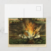 Explosie op de Amerikaanse marine Briefkaart (Voorkant / Achterkant)