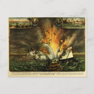 Explosie op de Amerikaanse marine Briefkaart