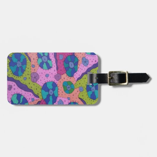 Explosie van Abstracte kleurentekening Bagagelabel (Voorkant horizontaal)