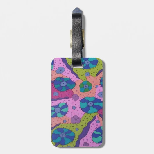 Explosie van Abstracte kleurentekening Bagagelabel (Achterkant verticaal)