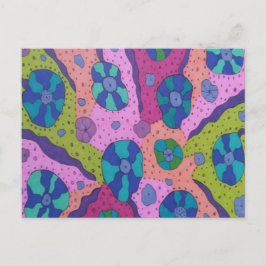 Explosie van Abstracte kleurentekening Briefkaart