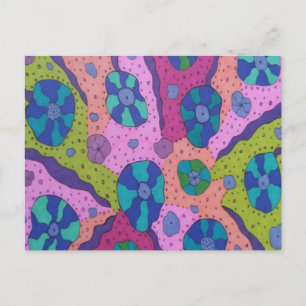 Explosie van Abstracte kleurentekening Briefkaart