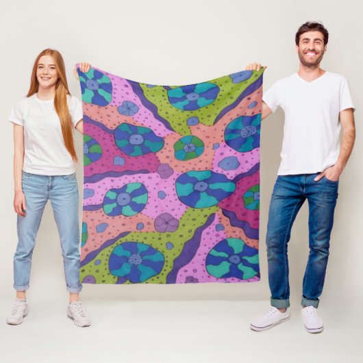 Explosie van Abstracte kleurentekening Fleece Deken (In situ)