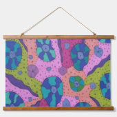 Explosie van Abstracte kleurentekening Hangend Wandkleed (Voorkant)