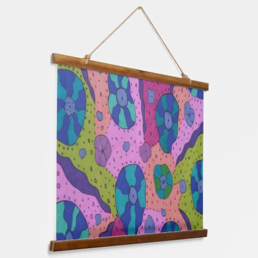 Explosie van Abstracte kleurentekening Hangend Wandkleed (Gebogen)