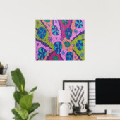 Explosie van Abstracte kleurentekening Poster (Thuiskantoor)