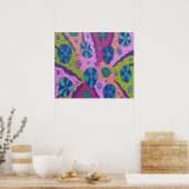 Explosie van Abstracte kleurentekening Poster (Keuken)