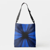 Explosie van blauwe snelheidslijnen crossbody tas (Achterkant)