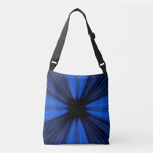 Explosie van blauwe snelheidslijnen crossbody tas (Voorkant)