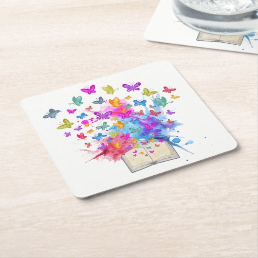 explosie van botervliegen kartonnen onderzetters (Schuin)