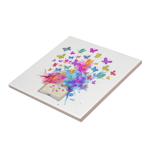 explosie van botervliegen tegeltje (Zijkant)