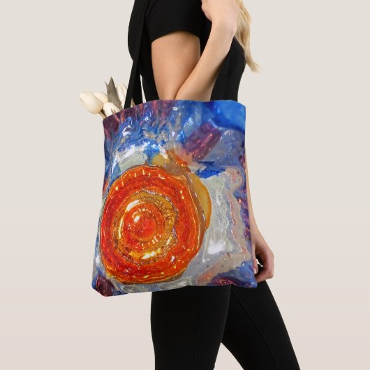 Explosie van Cosmos Art Glass - Van Gogh Oranje Su Tote Bag (Dichtbij)