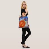 Explosie van Cosmos Art Glass - Van Gogh Oranje Su Tote Bag (Op model)