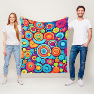 explosie van een levendige cirkel fleece deken