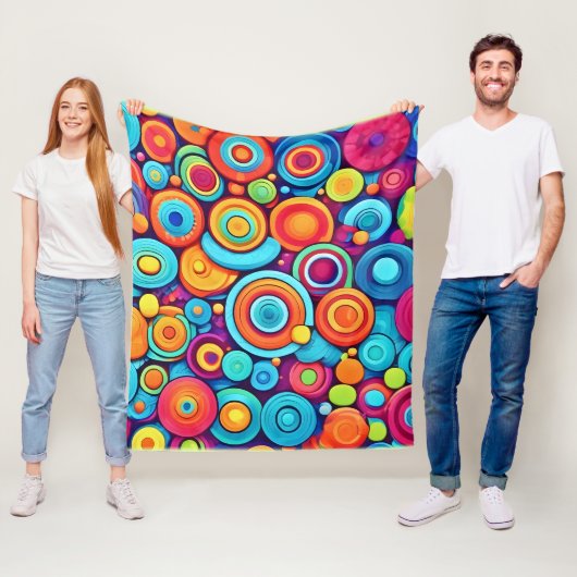 explosie van een levendige cirkel fleece deken (In situ)