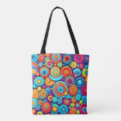 explosie van een levendige cirkel tote bag (Achterkant)