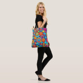 explosie van een levendige cirkel tote bag (Op model)