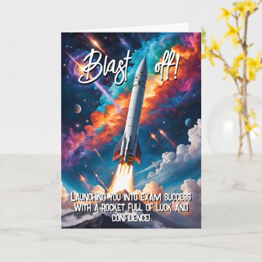 explosie van geluk in uw examens GCSE ALiveau SAT Kaart (Gele Bloem)