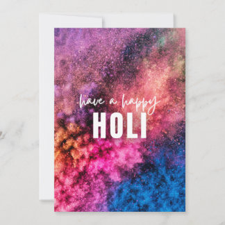 Explosie van heldere kleuren met prettig Holi-wens Bedankkaart